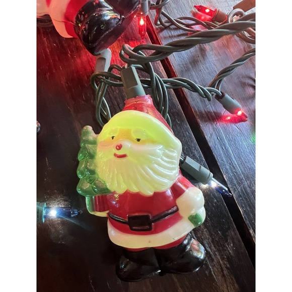 Blow Mold Santa Christmas Light Covers Set Of 6 - Picture 5 of 10